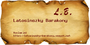Latosinszky Barakony névjegykártya